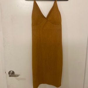 Mustard yellow bodycon midi dress